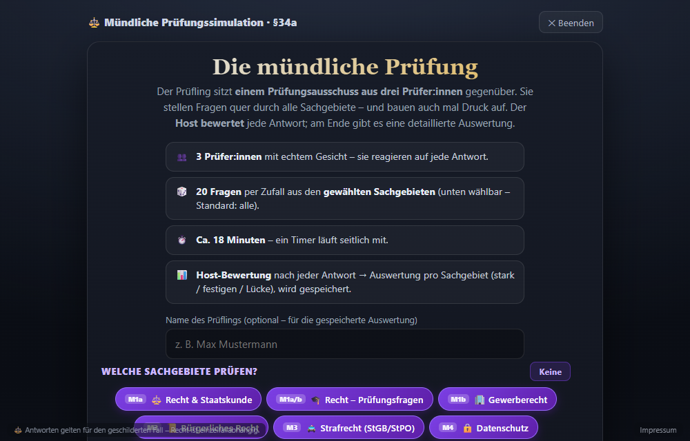 Mündliche Prüfungssimulation